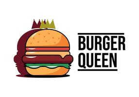 burger drottning logotyp silhuett årgång illustration design vektor