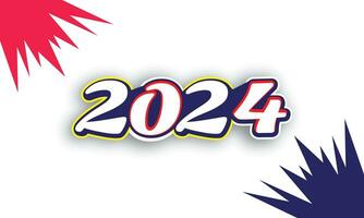 glücklich Neu Jahr 2024 Design, bunt Nummer 2024 Vektor, 2024 Gold 3d, glücklich Neu Jahr 2024, Neu Jahr 2024. vektor