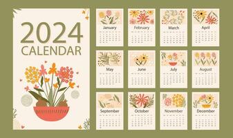 kalender 2024 vektor design illustration