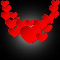 parer röd hjärta på röd bakgrund. tecken av kärlek. vektor illustration