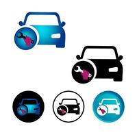 abstrakte Autoreparatur-Icon-Set vektor