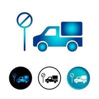 abstrakter Stopp-LKW-Icon-Set vektor