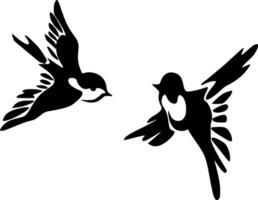 Vögel von Freiheit Silhouette Vektor auf Weiß Hintergrund
