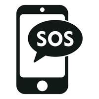 SOS Telefon Signal Symbol einfach Vektor. Rettung Schutz vektor