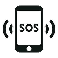 SOS Hilfe Smartphone Symbol einfach Vektor. Nummer Kontakt vektor