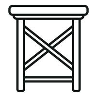 hög trä- stol ikon översikt vektor. utomhus- möbel vektor