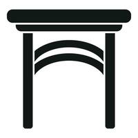 utomhus- möbel ikon enkel vektor. trä- tabell vektor
