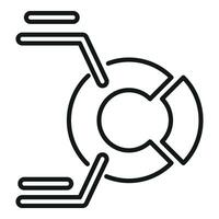 Aufzeichnung behalten Kuchen Diagramm Symbol Gliederung Vektor. System Datei vektor