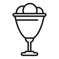 gelato bollar pott ikon översikt vektor. is grädde skål vektor