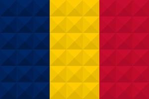 konstnärlig flagga av Tchad med geometrisk våg konceptkonstdesign vektor