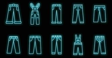 jeans ikoner som vektor neon