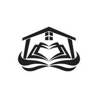 bibliotek logotyp ikon, vektor illustration design