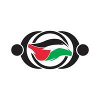 palestina Stöd logotyp ikon design vektor illustration,