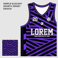 lila Sublimation Basketball Jersey Vorlage vektor