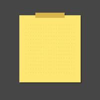 gelbe Haftnotizen auf schwarzem Hintergrund. für Journal- oder Memodekoration. Vektor-Illustration. Social-Media-Postframe vektor