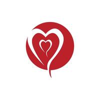 kärlek hjärta vektor ikon och symbol mall illustration