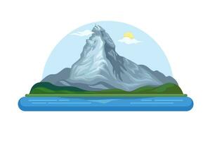 Alpen Matterhorn Berg Schweiz Wahrzeichen Illustration Vektor