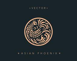 elegant asiatisch Phönix Vektor Kunstwerk