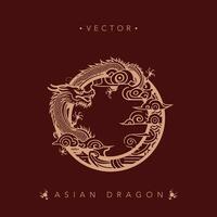 stilisiert asiatisch Drachen kreisförmig Vektor Design