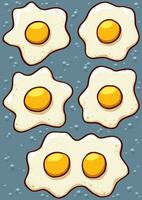 friterad ägg tecknad serie vektor