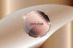 luxuriöser brauner und rosa Hintergrund mit glänzendem Label-Design-Element vektor
