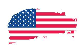 Grunge uns Flagge Bürste Schlaganfall Wirkung. USA Flagge Bürste Farbe verwenden zu 4 von Juli amerikanisch Präsident Tag. vereinigt Zustände von Amerika Flagge mit Aquarell Farbe Bürste Schlaganfälle Textur oder Grunge Textur Design. vektor