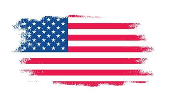 Grunge uns Flagge Bürste Schlaganfall Wirkung. USA Flagge Bürste Farbe verwenden zu 4 von Juli amerikanisch Präsident Tag. vereinigt Zustände von Amerika Flagge mit Aquarell Farbe Bürste Schlaganfälle Textur oder Grunge Textur Design. vektor