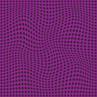 modern einfach abstrakt schwarz Farbe klein Kreis Polka Punkt verzerren wellig Muster auf violett lila Farbe Hintergrund vektor