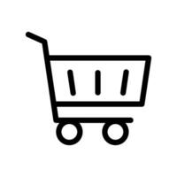 Einkaufen Vektor Linie Symbol. einfach Tasche perfekt Symbol zum ein E-Commerce Webseite Angebot linear Kauf und Kunde Lieferung Dienstleistungen. praktisch Einkaufen Wagen Symbol zum schnell und einfach kaufen.