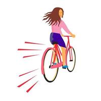 Mädchen reiten Vintage Fahrrad Retro vektor