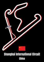 shanghai internationell krets Spår Karta affisch vektor