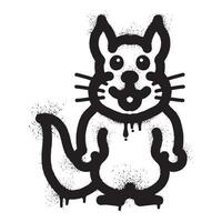 süß Eichhörnchen Graffiti mit schwarz sprühen Farbe vektor