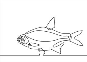 Fisch vektorkontinuierlich Linie Zeichnung vektor