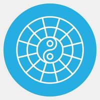 ikon yin yang symbol. kinesisk zodiaken element. ikoner i blå cirkel stil. Bra för grafik, affischer, logotyp, annons, dekoration, infografik, etc. vektor