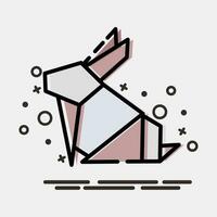 Symbol Hase Origami. Chinesisch Tierkreis Elemente. Symbole im mb Stil. gut zum Drucke, Poster, Logo, Werbung, Dekoration, Infografiken, usw. vektor