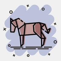 Symbol Pferd Origami. Chinesisch Tierkreis Elemente. Symbole im Comic Stil. gut zum Drucke, Poster, Logo, Werbung, Dekoration, Infografiken, usw. vektor