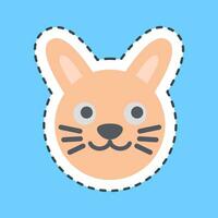skärande linje klistermärke kanin ansikte. kinesisk zodiaken element. Bra för grafik, affischer, logotyp, annons, dekoration, infografik, etc. vektor