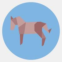 Symbol Pferd Origami. Chinesisch Tierkreis Elemente. Symbole im Farbe Kamerad Stil. gut zum Drucke, Poster, Logo, Werbung, Dekoration, Infografiken, usw. vektor