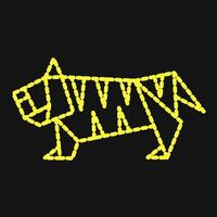 Symbol Tiger Origami. Chinesisch Tierkreis Elemente. Symbole im gepunktet Stil. gut zum Drucke, Poster, Logo, Werbung, Dekoration, Infografiken, usw. vektor