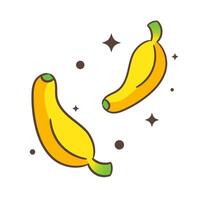 schwebend Banane Karikatur Vektor Illustration. Obst und Essen Konzept Design eben Stil. isoliert Weiß Hintergrund. Clip Kunst Symbol Design.