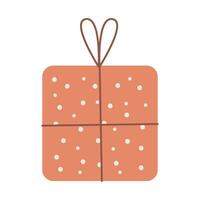 Geschenk Rosa Polka Punkt Box isoliert auf Weiß Hintergrund. Design Element zum Weihnachten, Geburtstag und andere Urlaub Dekor. vektor