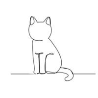 durchgehende Linien. minimale Katzen. vektor