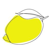 kontinuerlig ritning på en rad. citron lime frukt. vektor illustration