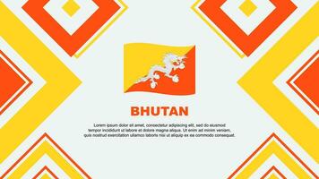 bhutan flagga abstrakt bakgrund design mall. bhutan oberoende dag baner tapet vektor illustration. bhutan oberoende dag