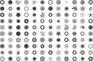 Spiral- und Strudel Bewegung Verdrehen Kreise Design Element Satz. vektor