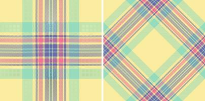 Vektor Hintergrund Plaid von Tartan Textur prüfen mit ein nahtlos Muster Stoff Textil.