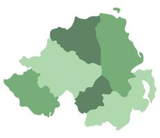 nordlig irland Karta. Karta av nordlig irland dividerat in i sex huvud regioner vektor