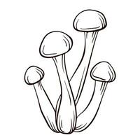 honung agaric svamp logotyp i linje konst stil. vektor illustration isolerat på en vit bakgrund. armillaria mellea.