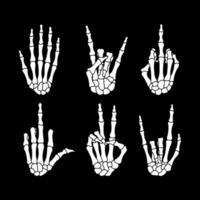 Hand Knochen Vektor Illustration Symbol Logo isoliert auf schwarz Hintergrund