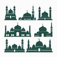 islamic moskéer silhuetter vektor illustration, ramadan bakgrund platt stil